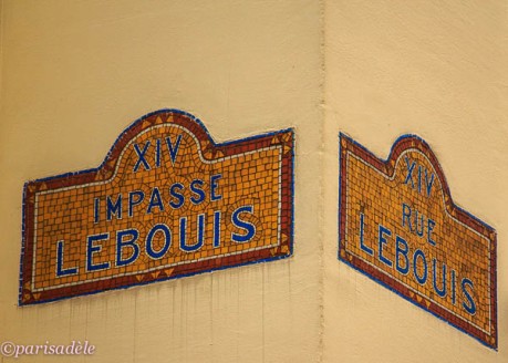 impasse lebouis paris mosaic street sign